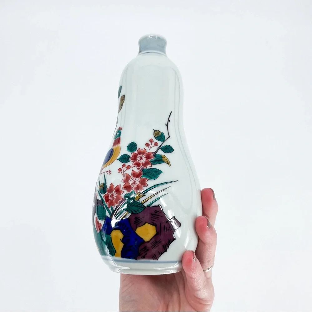 Vintage Japanese Saki Ceramic Tokkuri Bottle / Flower Vase